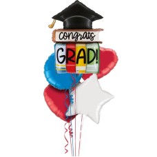 Congrats Grad Books Foil Balloon Bouquet
